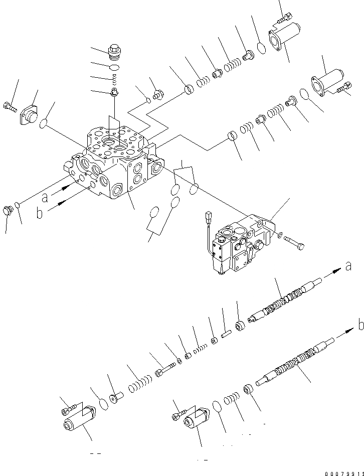 Схема запчастей Komatsu WA380-5L - РАБОЧЕЕ ОБОРУДОВАНИЕ УПРАВЛЯЮЩ. КЛАПАН (2-Х СЕКЦИОНН. ASSEMBLY) ГИДРАВЛИКА