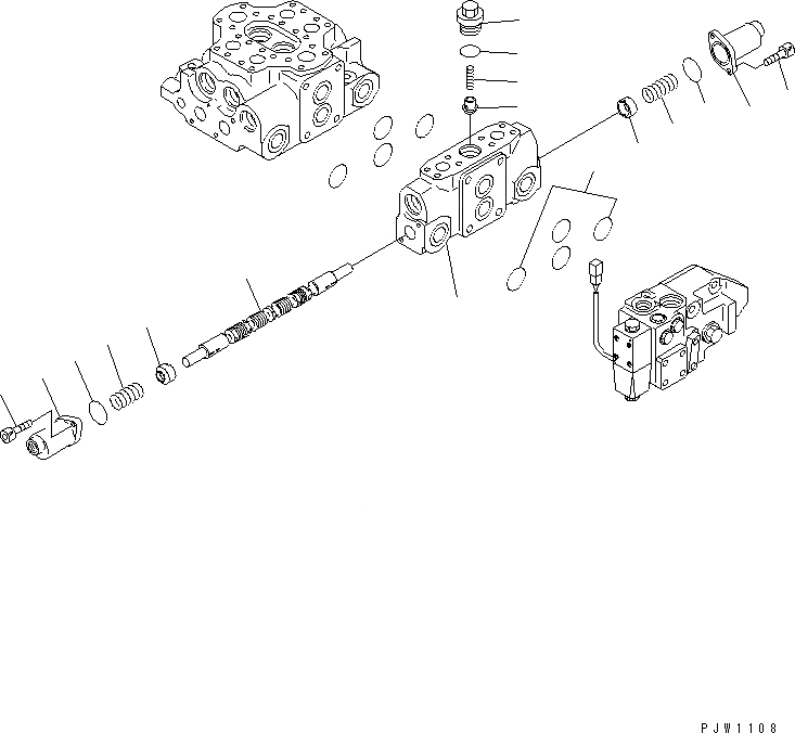 Схема запчастей Komatsu WA380-5L - РАБОЧЕЕ ОБОРУДОВАНИЕ УПРАВЛЯЮЩ. КЛАПАН (3-Х СЕКЦИОНН. ДОПОЛН. СЕКЦ. ASSEMBLY) ГИДРАВЛИКА