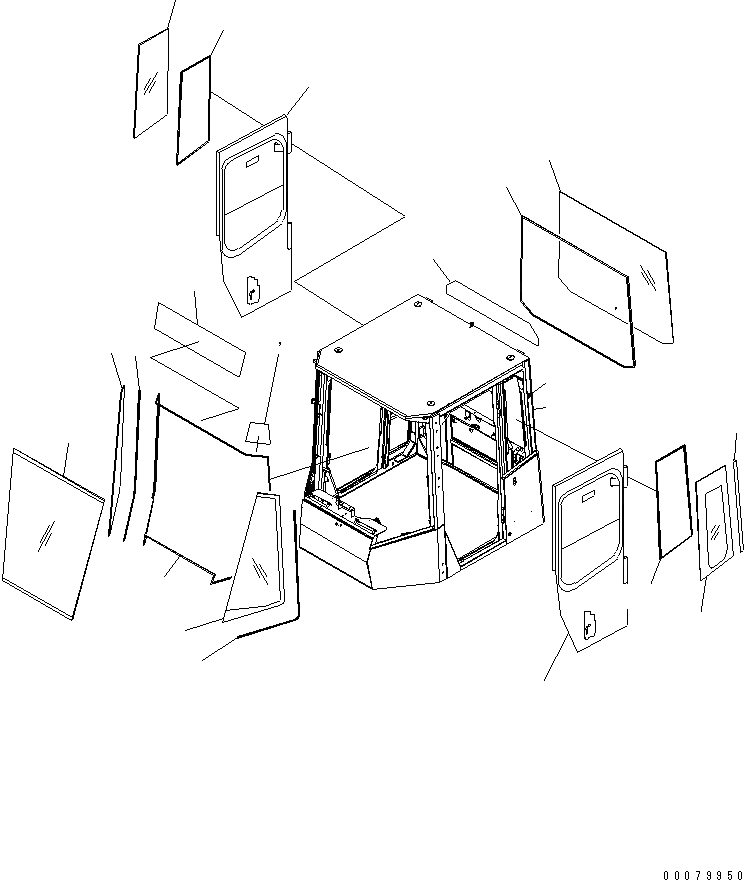 Схема запчастей Komatsu WA380-5L - КАБИНА ROPS (FRITZMEIER) (ОКОНН. СТЕКЛА)(№A9-) КАБИНА ОПЕРАТОРА И СИСТЕМА УПРАВЛЕНИЯ