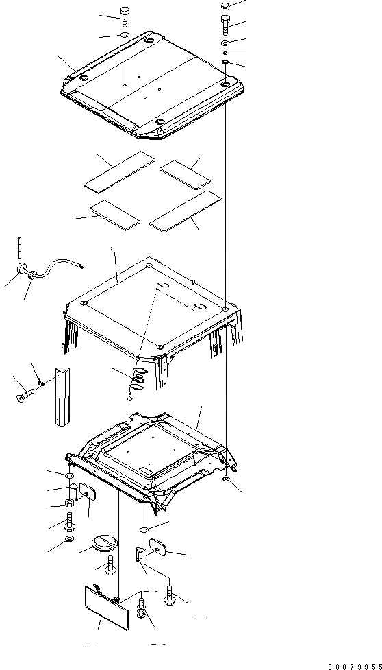 Схема запчастей Komatsu WA380-5L - КАБИНА ROPS (FRITZMEIER) (КРЫША КРЫШКИ И MIRROR)(№A9-) КАБИНА ОПЕРАТОРА И СИСТЕМА УПРАВЛЕНИЯ