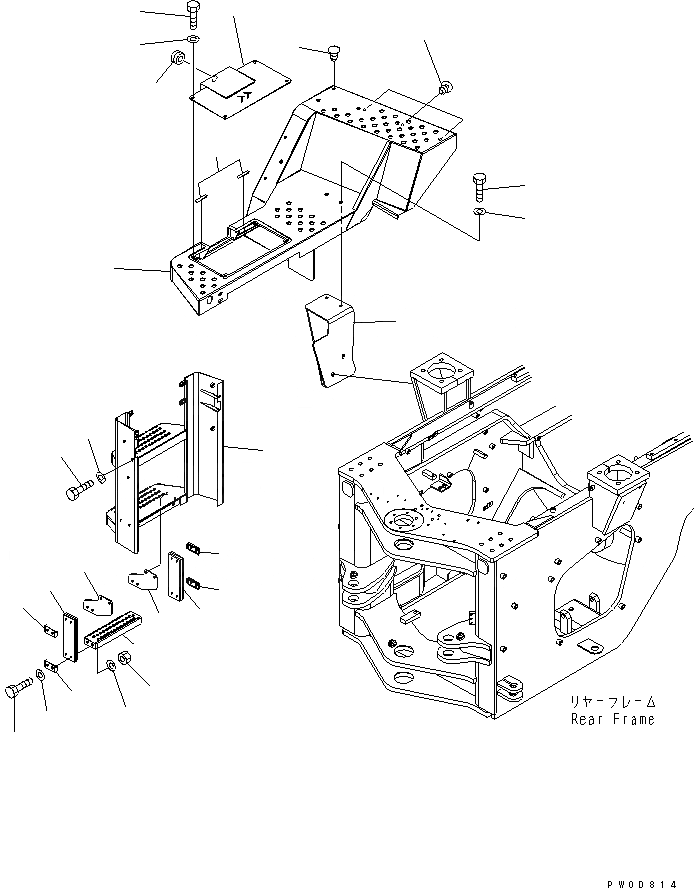 Схема запчастей Komatsu WA380-5L - ЛЕСТНИЦА (ПОЛ¤ ПРАВ.) ЧАСТИ КОРПУСА