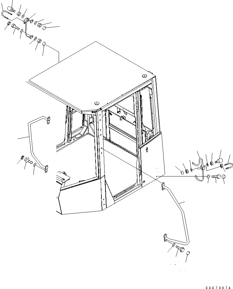 Схема запчастей Komatsu WA380-5L - КАБИНА ROPS (FRITZMEIER) (HANDRAILS) ЧАСТИ КОРПУСА