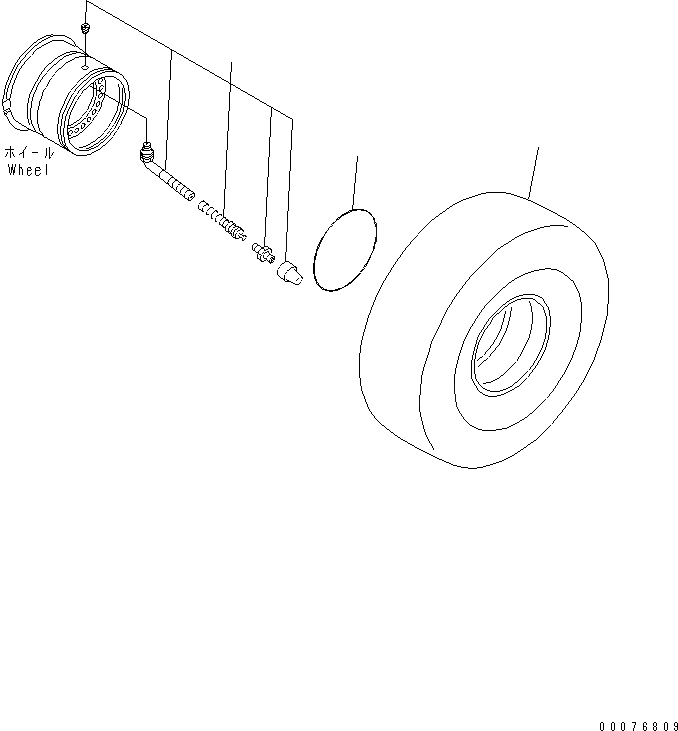 Схема запчастей Komatsu WA380-5L - ОБОД КОЛЕСА (ВОЗД. КЛАПАН) ПОДВЕСКА И КОЛЕСА