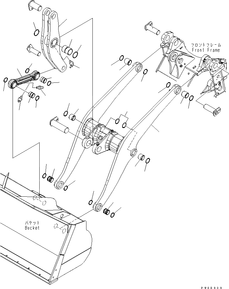 Схема запчастей Komatsu WA380-5L - СТРЕЛА И BELL CRANK (СТАНДАРТН. - JRB - 3-Х СЕКЦИОНН.) РАБОЧЕЕ ОБОРУДОВАНИЕ