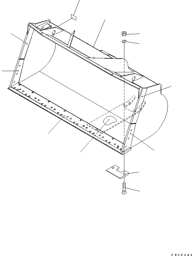 Схема запчастей Komatsu WA380-5L - КОВШ (. CUBIC METER) (. CUBIC METER С РЕЖУЩ. КРОМКОЙ НА БОЛТАХE.) РАБОЧЕЕ ОБОРУДОВАНИЕ