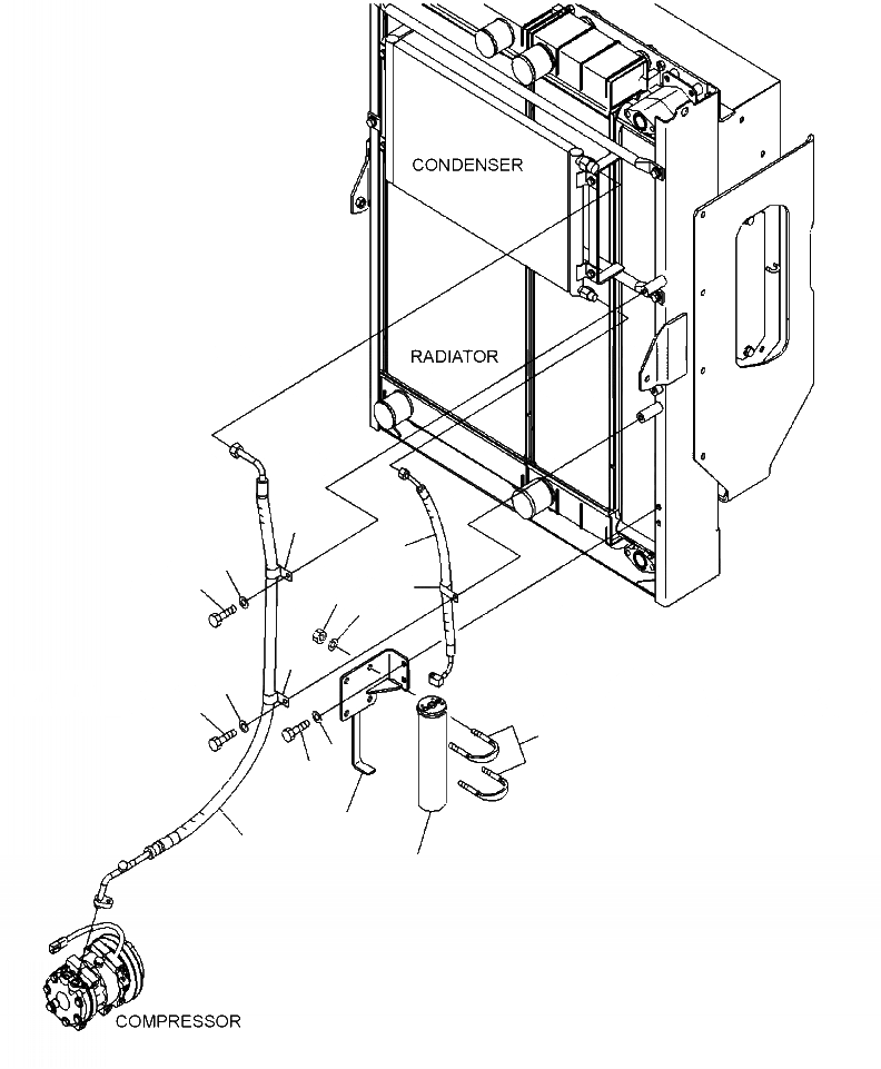 Схема запчастей Komatsu WA380-6 - C-A РАДИАТОР КОНДИЦ. ВОЗДУХА ПРИЕМН. И КРЕПЛЕНИЕ СИСТЕМА ОХЛАЖДЕНИЯ