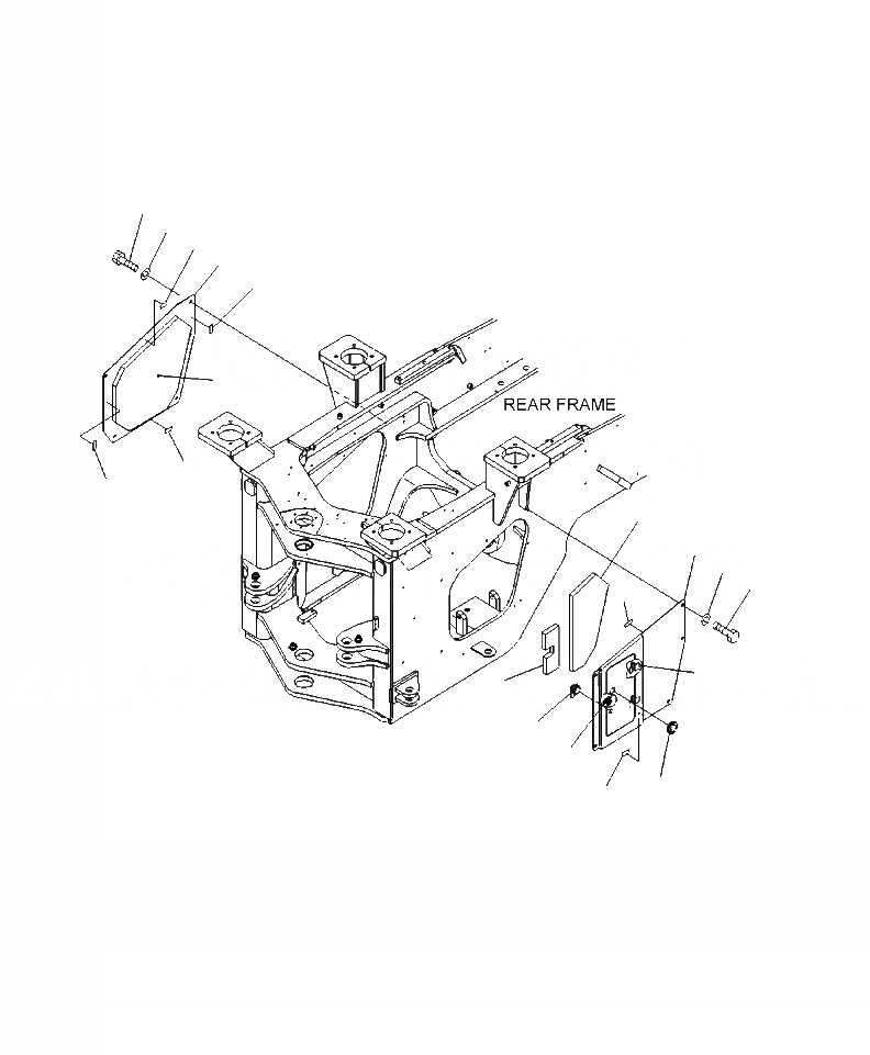 Схема запчастей Komatsu WA380-6 - J9-A ЗАДН. РАМА БОКОВ. КРЫШКАS ОСНОВНАЯ РАМА И ЕЕ ЧАСТИ