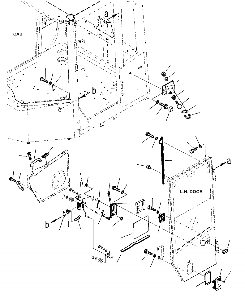 Схема запчастей Komatsu WA380-6 - K-A КАБИНА ROPS ДВЕРЬ ЛЕВ. (/) OPERATORXD S ОБСТАНОВКА И СИСТЕМА УПРАВЛЕНИЯ