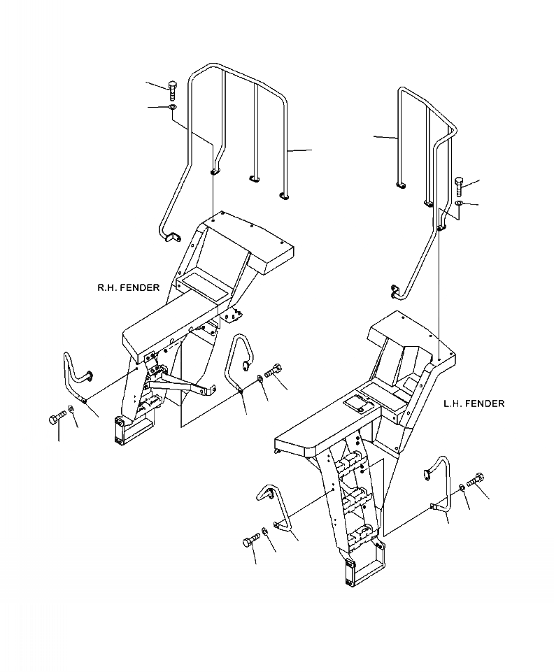 Схема запчастей Komatsu WA380-6 - M-A HANDRAIL ЧАСТИ КОРПУСА