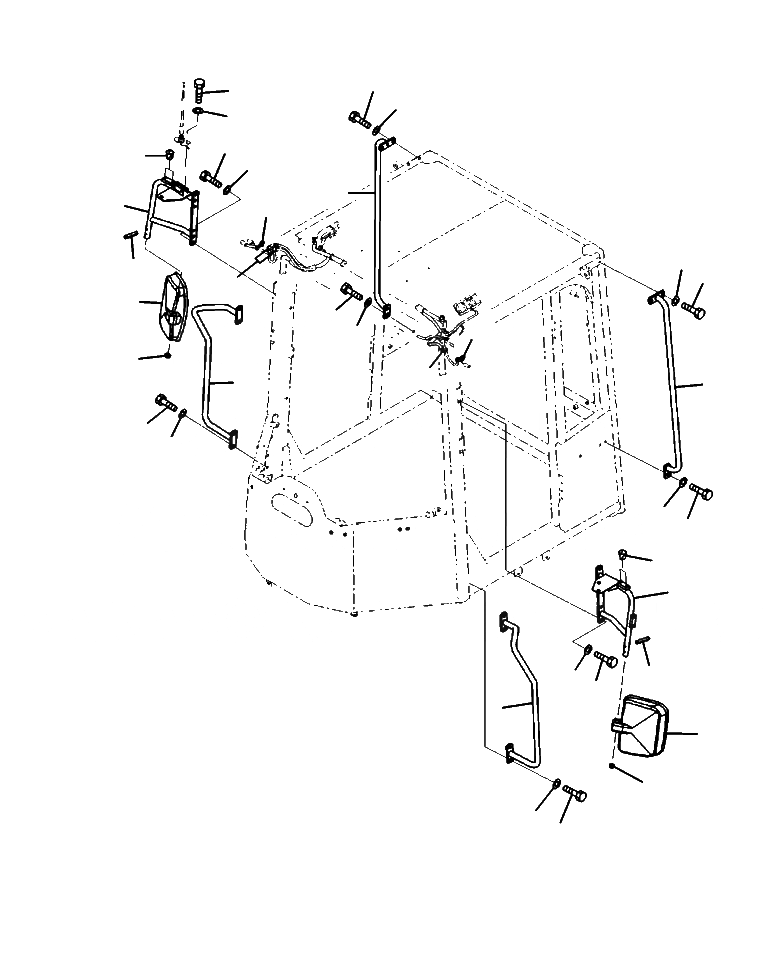 Схема запчастей Komatsu WA380-6 - M-A КАБИНА ROPS MIRRORS И HANDRAILS ЧАСТИ КОРПУСА