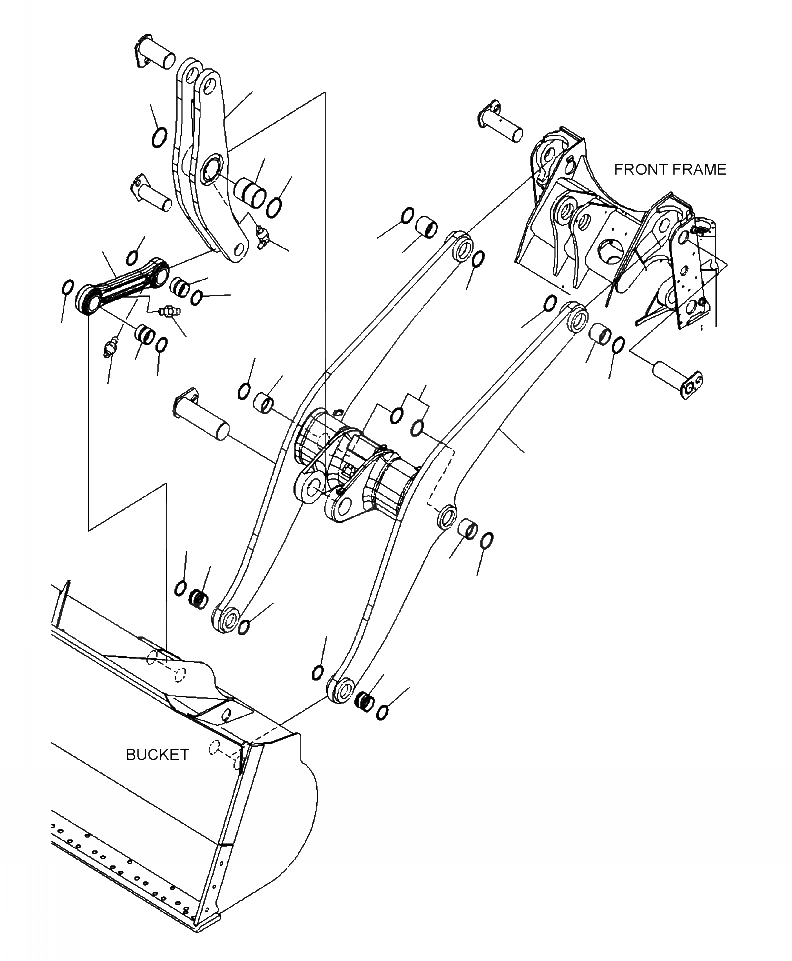 Схема запчастей Komatsu WA380-6 - T-A СТРЕЛА И BELL CRANK РАБОЧЕЕ ОБОРУДОВАНИЕ