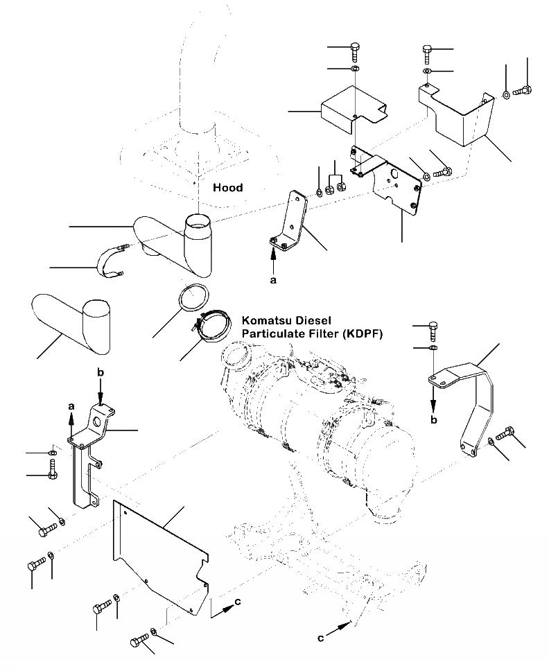 Схема запчастей Komatsu WA380-7 - A8-AA KOMATSU DIESEL ЧАСТЬICULATE ФИЛЬТР. (KDPF) ВЫПУСКН. КРЕПЛЕНИЕ ДВИГАТЕЛЬ