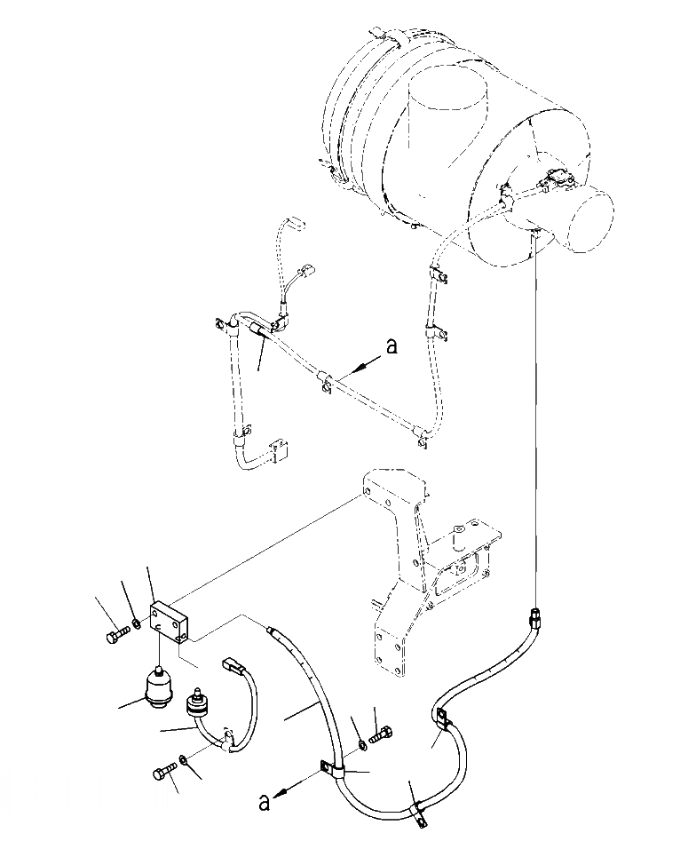 Схема запчастей Komatsu WA380-7 - B-A ВОЗДУХООЧИСТИТЕЛЬ ИНДИКАТОР ПЫЛИ КОМПОНЕНТЫ ДВИГАТЕЛЯ