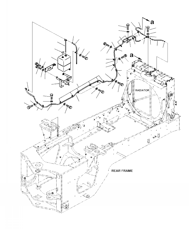 Схема запчастей Komatsu WA380-7 - C-7A РЕЗЕРВН. БАК РАДИАТОРА И ТРУБЫ СИСТЕМА ОХЛАЖДЕНИЯ