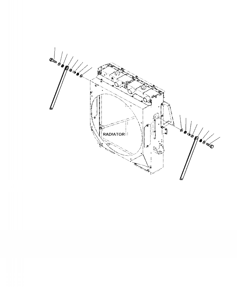 Схема запчастей Komatsu WA380-7 - C-8A РАДИАТОР КРЕПЛЕНИЕ СИСТЕМА ОХЛАЖДЕНИЯ