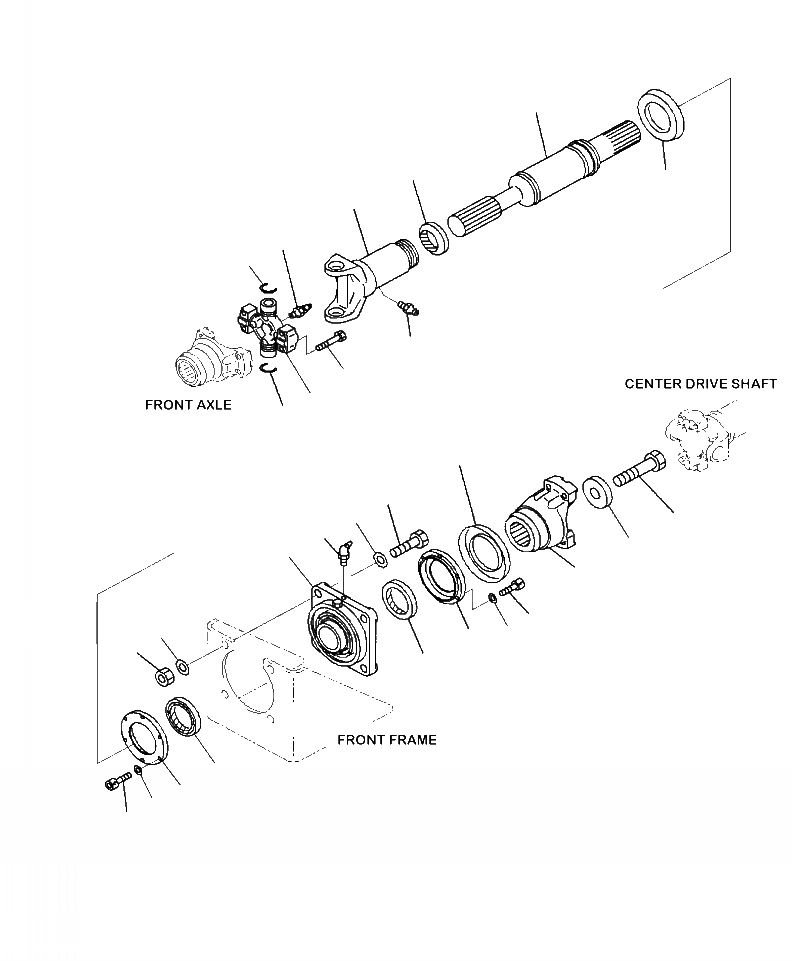 Схема запчастей Komatsu WA380-7 - F-A ВЕДУЩ. ВАЛ ПЕРЕДН. СИЛОВАЯ ПЕРЕДАЧА И КОНЕЧНАЯ ПЕРЕДАЧА