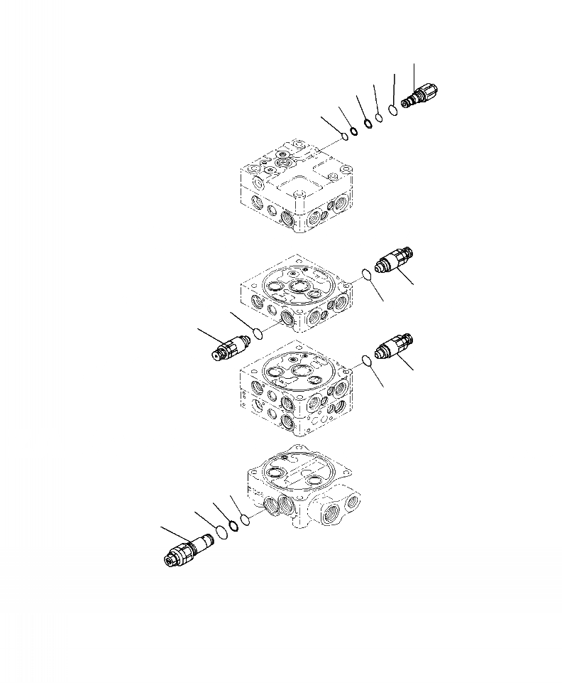 Схема запчастей Komatsu WA380-7 - H-A ОСНОВН. УПРАВЛЯЮЩ. КЛАПАН 3-Х СЕКЦИОНН. КЛАПАН (/) ГИДРАВЛИКА