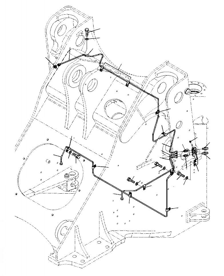 Схема запчастей Komatsu WA380-7 - J7-A УДАЛЕННАЯ СМАЗКА ПЕРЕДН. РАМА ОСНОВНАЯ РАМА И ЕЕ ЧАСТИ