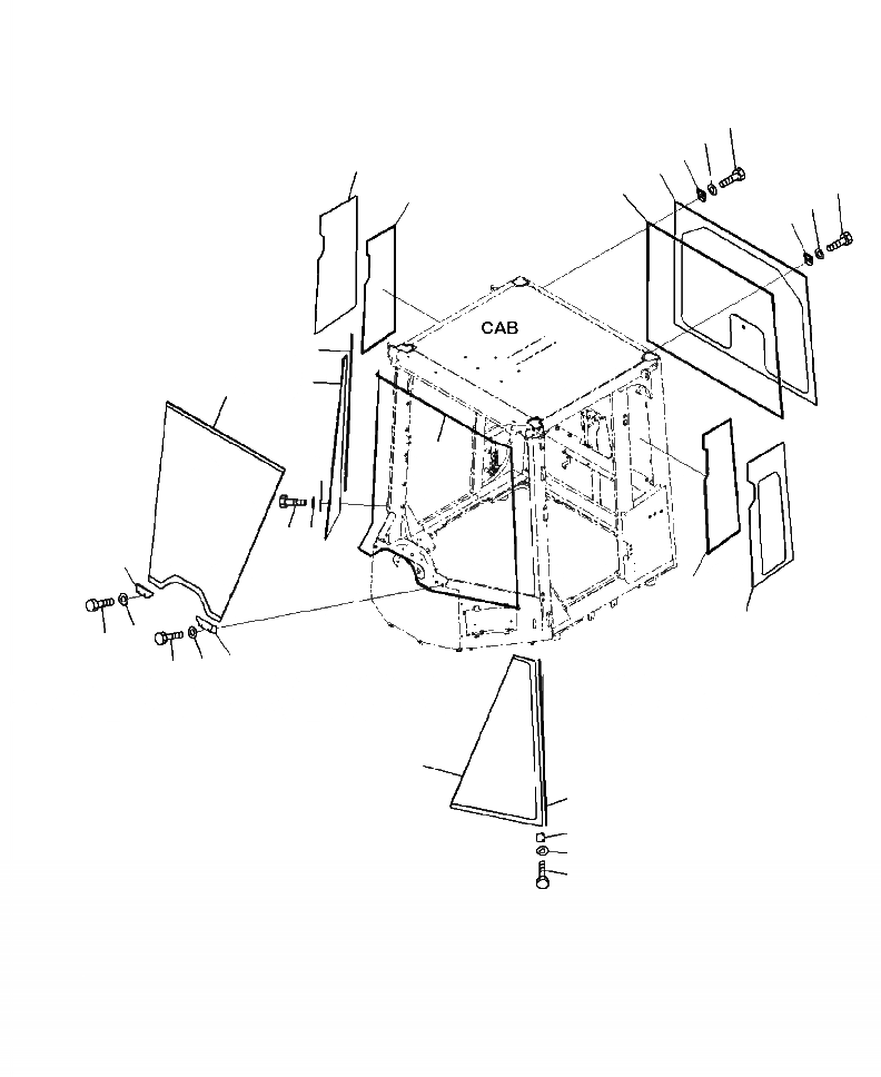 Схема запчастей Komatsu WA380-7 - K-8A КАБИНА ОКНАS OPERATORXD S ОБСТАНОВКА И СИСТЕМА УПРАВЛЕНИЯ