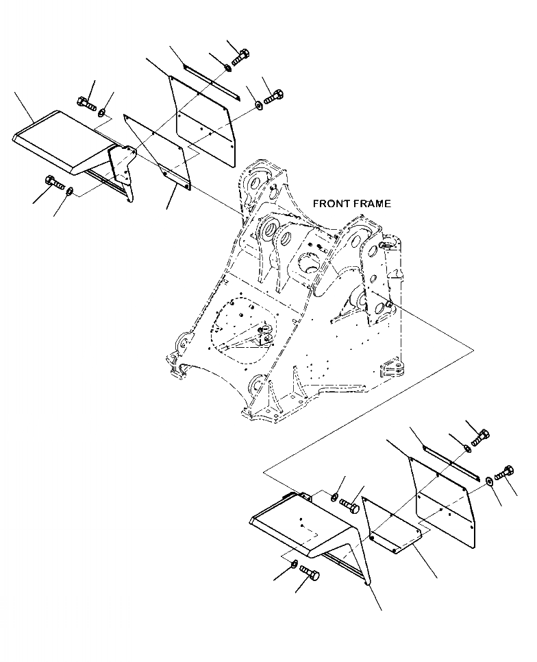 Схема запчастей Komatsu WA380-7 - M-A ПЕРЕДН. КРЫЛО ЧАСТИ КОРПУСА