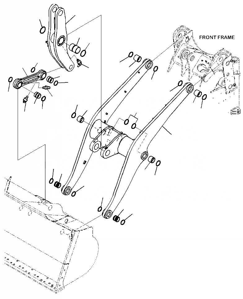 Схема запчастей Komatsu WA380-7 - T-A СТРЕЛА И BELL CRANK COMPLETE ASSEMBLY РАБОЧЕЕ ОБОРУДОВАНИЕ