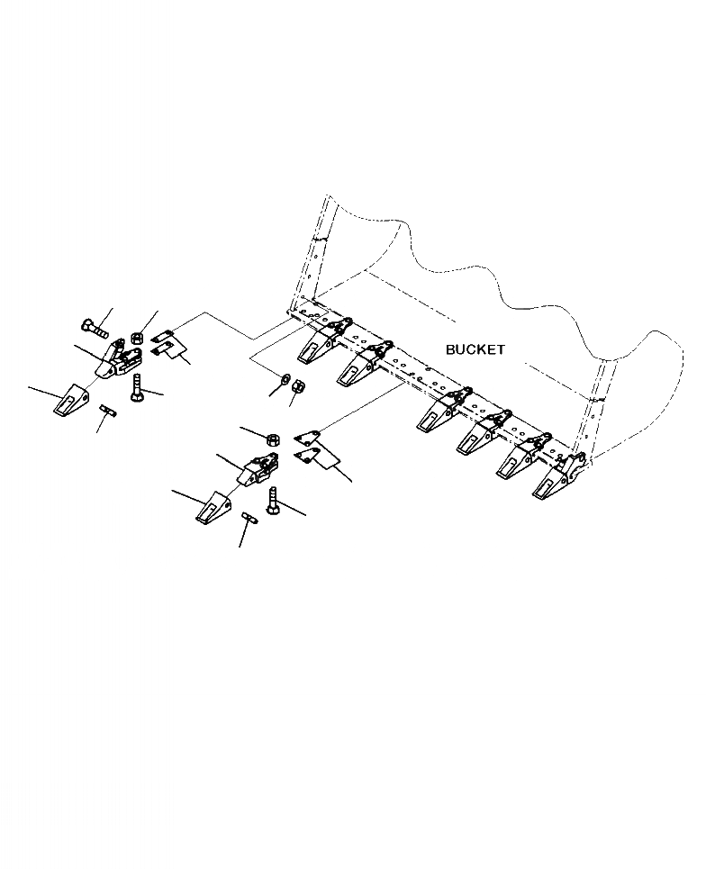 Схема запчастей Komatsu WA380-7 - T-A КОВШ TOOTH РАБОЧЕЕ ОБОРУДОВАНИЕ