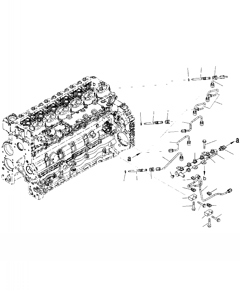 Схема запчастей Komatsu WA380-6 - A-AB ТОПЛИВН. ТРУБКИ ВПРЫСКА ДВИГАТЕЛЬ