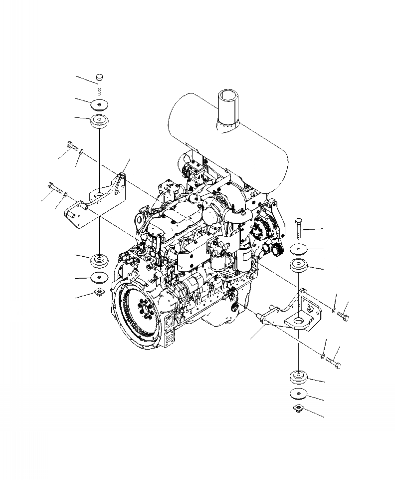 Схема запчастей Komatsu WA380-6 - B-A КРЕПЛЕНИЕ ДВИГАТЕЛЯ КОМПОНЕНТЫ ДВИГАТЕЛЯ