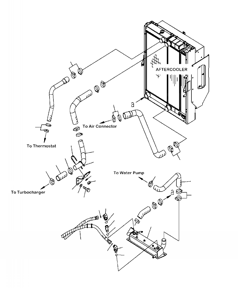 Схема запчастей Komatsu WA380-6 - C-7A СИСТЕМА ТРУБ РАДИАТОРА СИСТЕМА ОХЛАЖДЕНИЯ