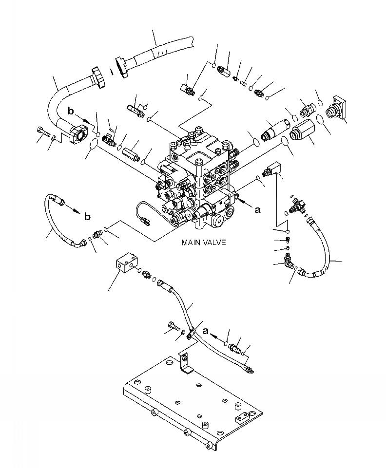 Схема запчастей Komatsu WA380-6 - H-A ОСНОВН. КЛАПАН ПАТРУБОК ГИДРАВЛИКА