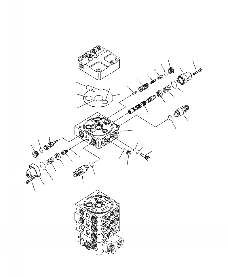 Схема запчастей Komatsu WA380-6 - H-9A ОСНОВН. КЛАПАН БЛОК КЛАПАН (3-Х СЕКЦИОНН. КЛАПАН) ГИДРАВЛИКА
