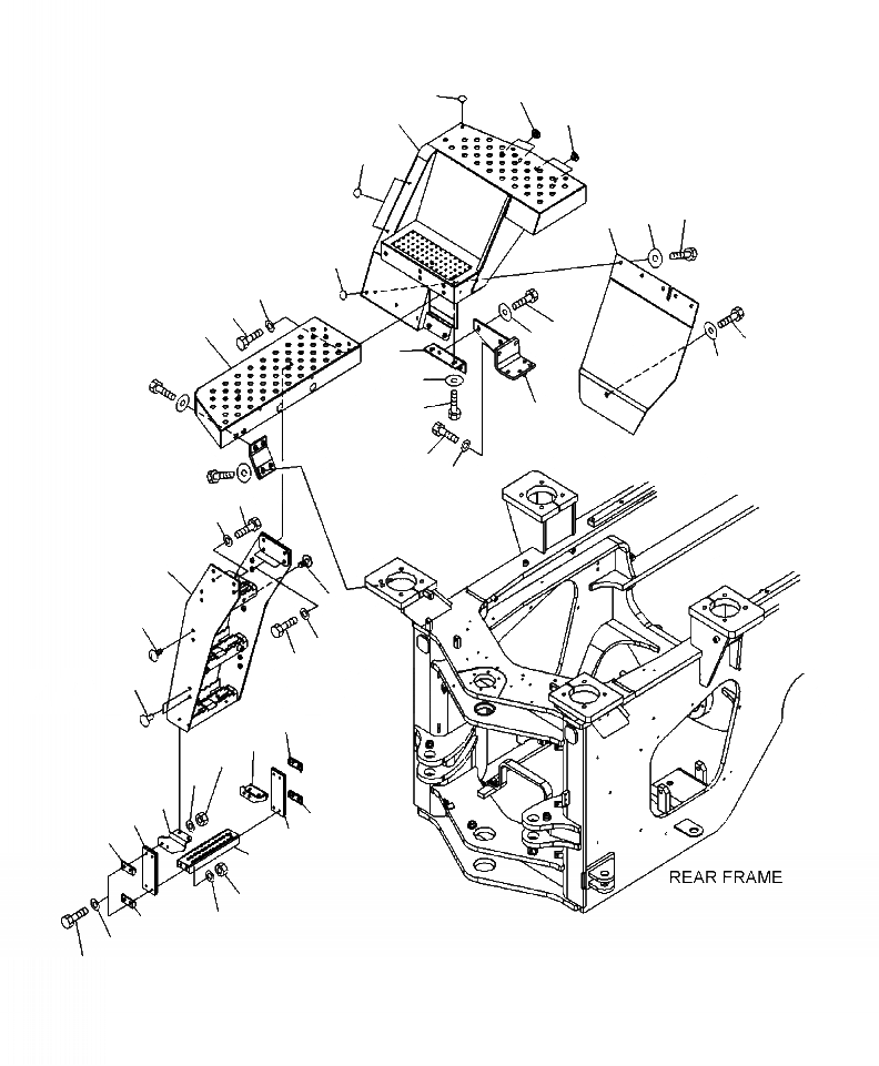 Схема запчастей Komatsu WA380-6 - M-A ЛЕСТНИЦА ПРАВ. ПОЛ ЧАСТИ КОРПУСА
