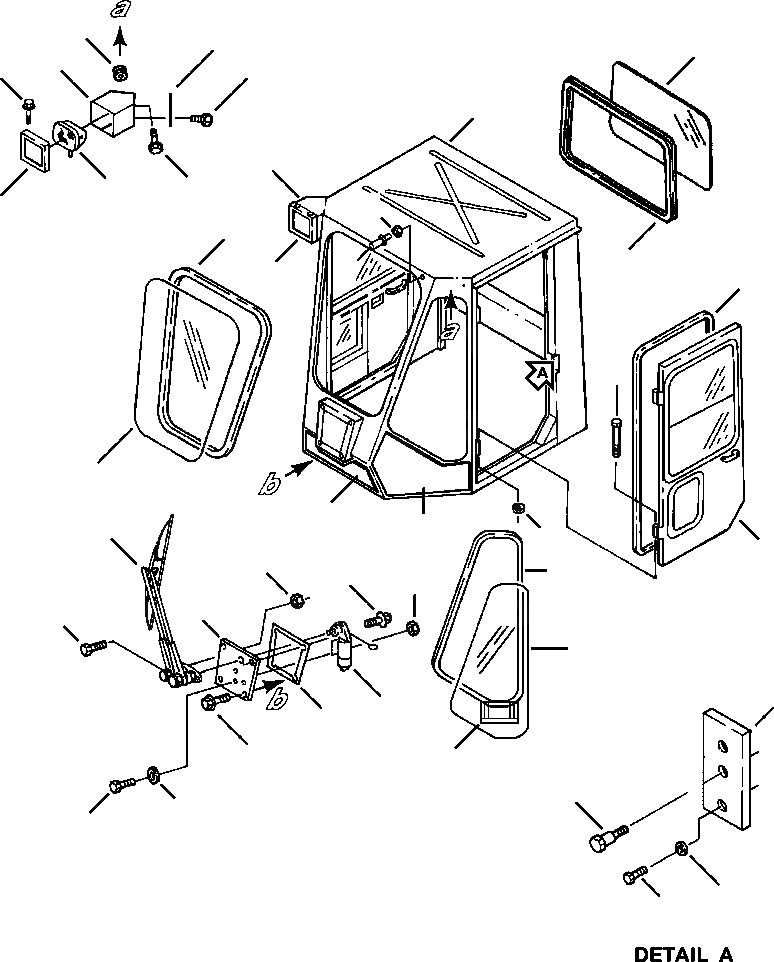 Схема запчастей Komatsu WA380-1LC - FIG NO. A OPERATORS КАБИНА - СТАНДАРТН. POLARITY ДВОРНИКИ МОТОРS КАБИНА MODEL NO. CA - ОКНАS, ПЕРЕДН. ДВОРНИКИ И РАБОЧ. ОСВЕЩЕНИЕ РАМА, ЧАСТИ КОРПУСА & SUPERSTRUCTURE