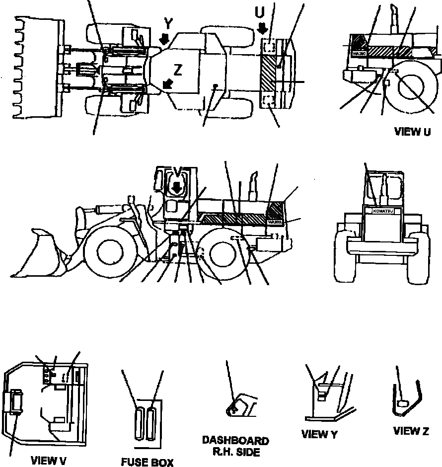 Схема запчастей Komatsu WA380-1LC - FIG NO. 98 МАРКИРОВКА МАРКИРОВКАS, ИНСТРУМЕНТ & КОМПЛЕКТS