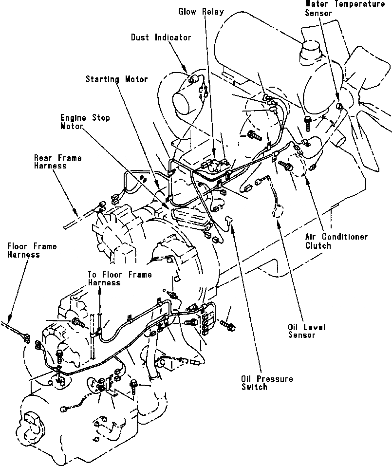 Схема запчастей Komatsu WA380-3L - ЭЛЕКТРИКА ДВИГАТЕЛЬ И ЛИНИЯ ТРАНСМИССИИ -