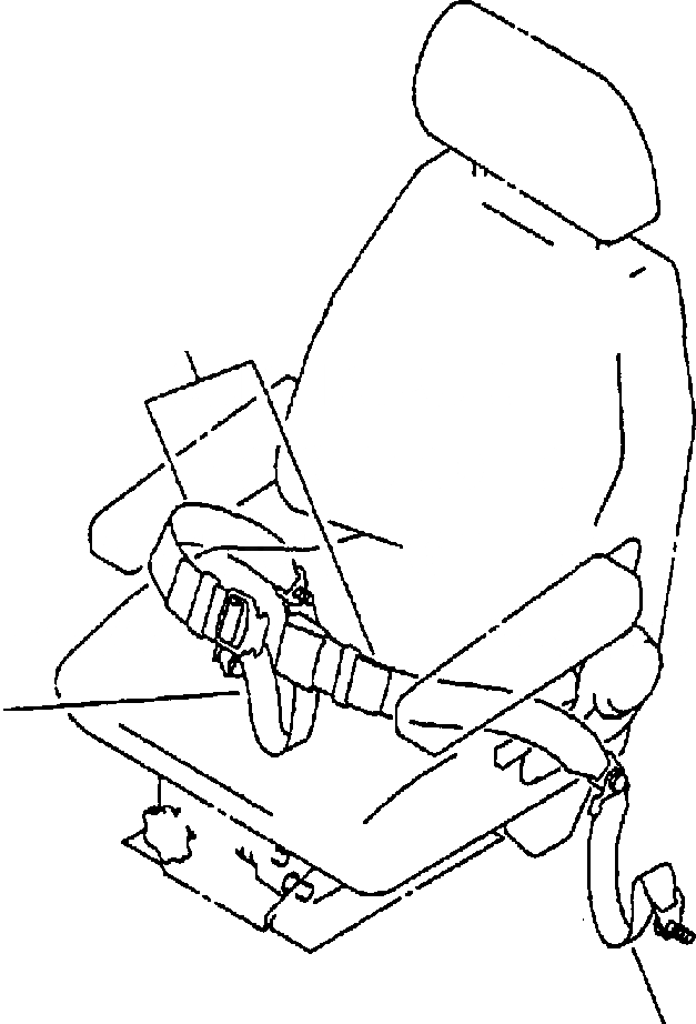 Схема запчастей Komatsu WA380-3L - СИДЕНЬЕ ОПЕРАТОРА БЕЗОПАСН. РЕМЕНЬ (KAB) -