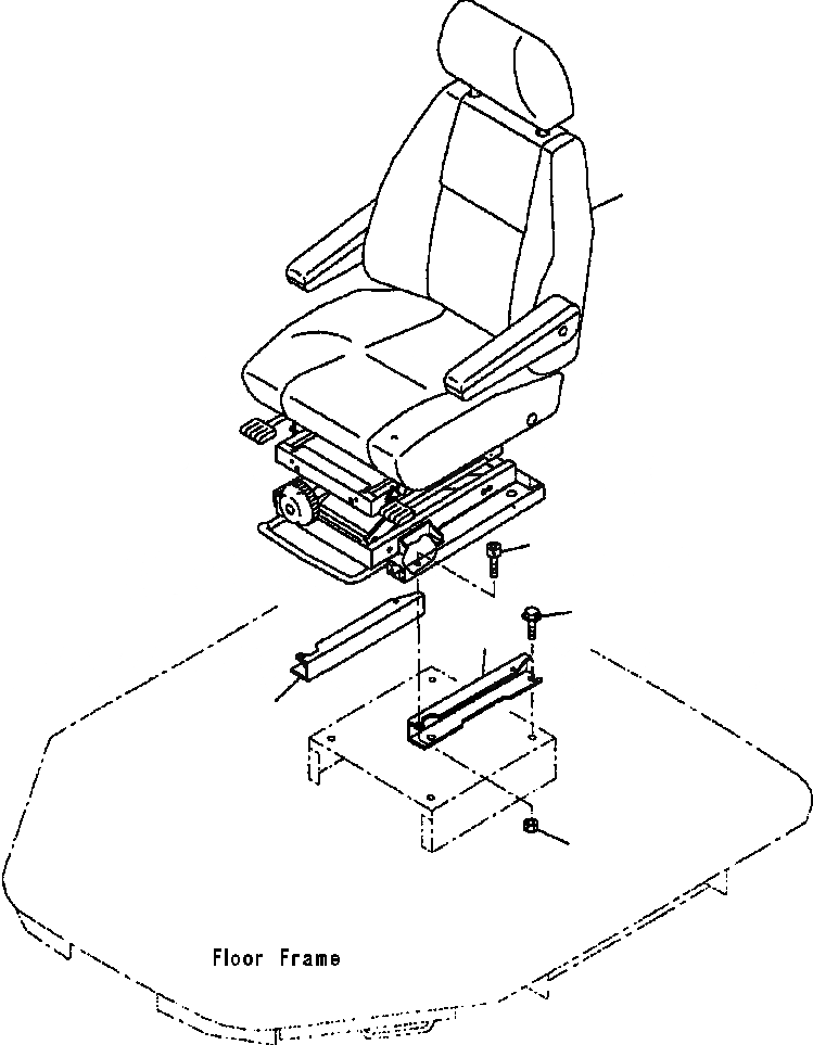 Схема запчастей Komatsu WA380-3L - СИДЕНЬЕ ОПЕРАТОРА КРЕПЛЕНИЕ (KAB) -