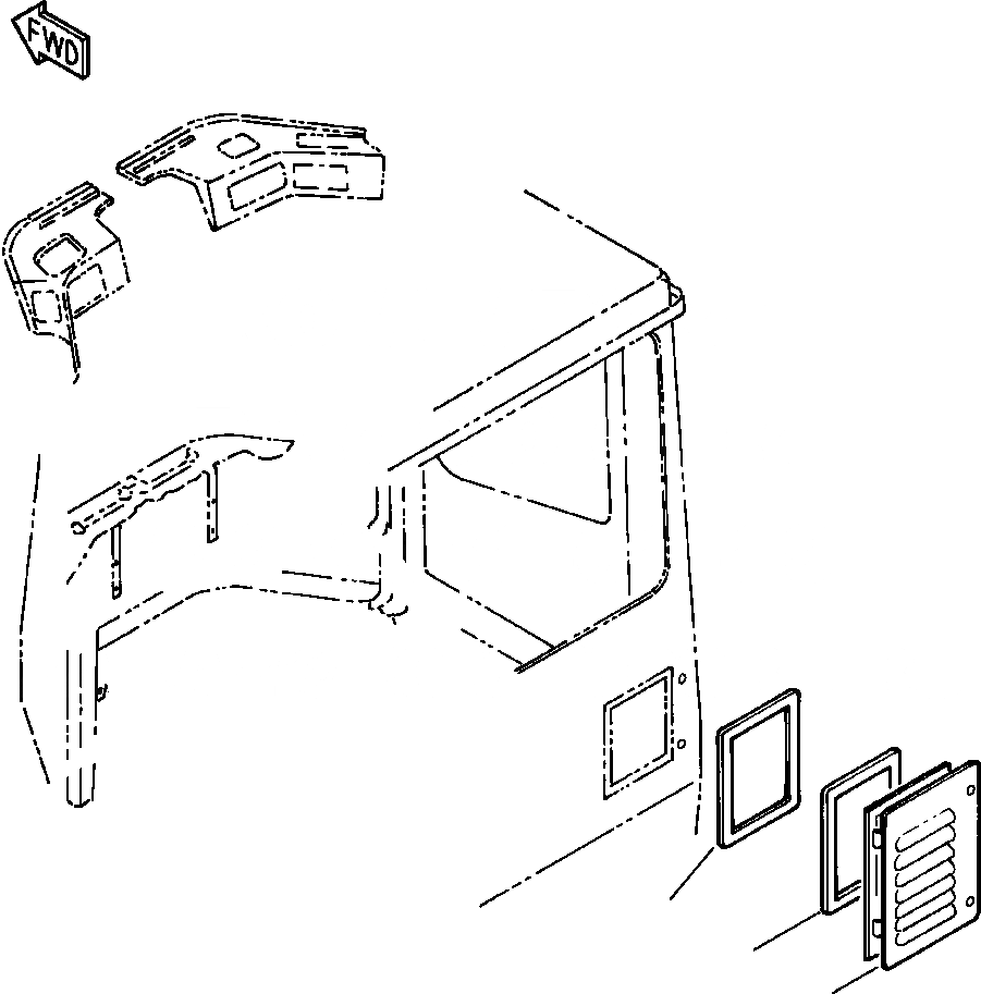 Схема запчастей Komatsu WA380-3L - КАБИНА ROPS FRESH ВОЗДУШН. ВЕНТИЛЯЦИЯ -