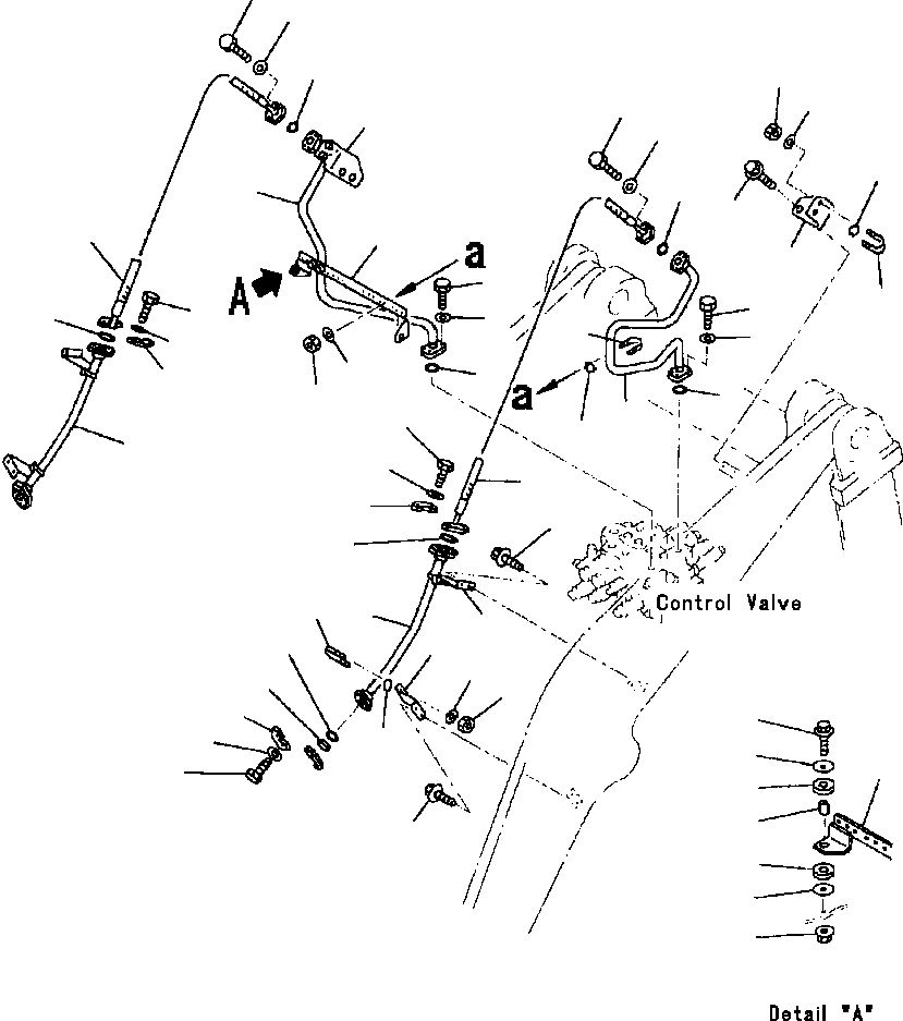 Схема запчастей Komatsu WA380-3L - ГИДРОЛИНИЯ ЛИНИЯ НАВЕСН. ОБОРУД-Я (С 3-Х СЕКЦ. КОНТР. КЛАПАНОМ) -