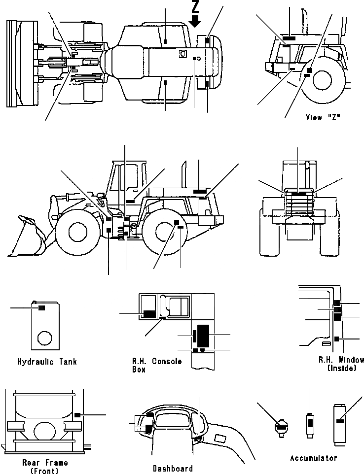 Схема запчастей Komatsu WA380-3L - PROВОЗДУХОВОДЫ GRAPHICS АНГЛ. 9-