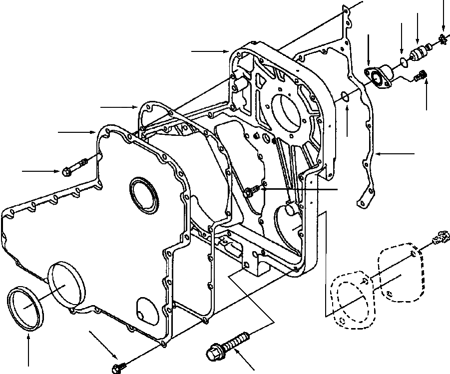 Схема запчастей Komatsu WA380-3L - ПЕРЕДН. ПРИВОД COVER E-