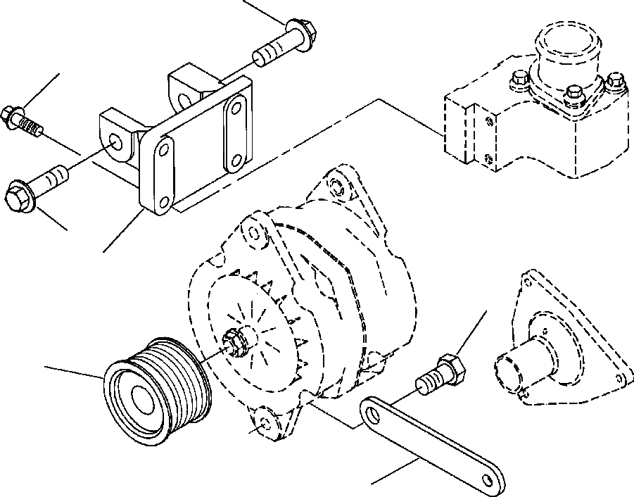 Схема запчастей Komatsu WA380-3L - КРЕПЛЕНИЕ ГЕНЕРАТОРА E-