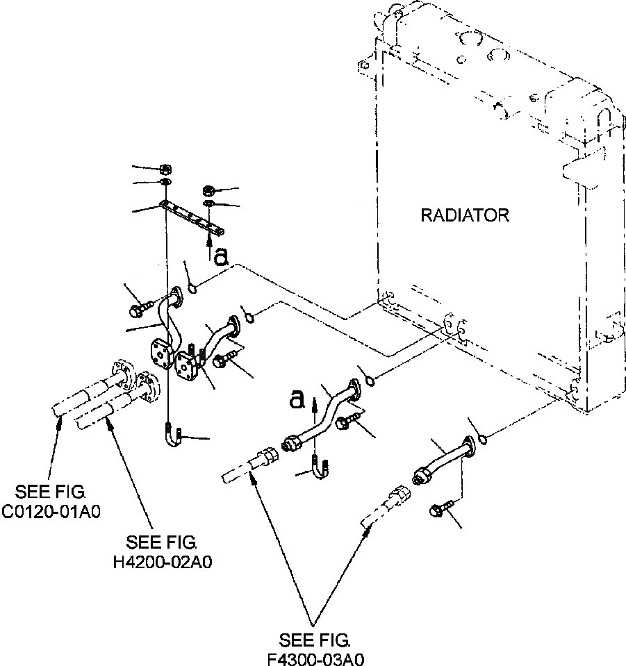 Схема запчастей Komatsu WA380-3MC - FIG. C-A РАДИАТОР - ЛИНИИ МАСЛООХЛАДИТЕЛЯ СИСТЕМА ОХЛАЖДЕНИЯ