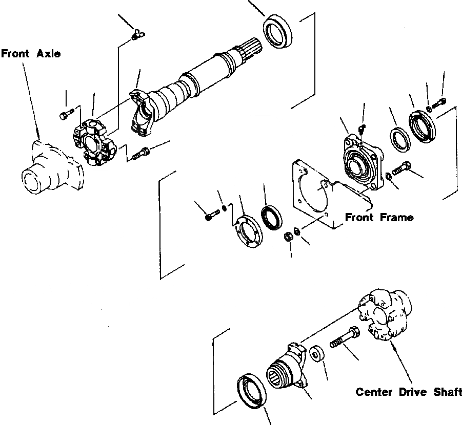 Схема запчастей Komatsu WA380-3MC - FIG. F-A ВЕДУЩ. ВАЛ - ПЕРЕДН. СИЛОВАЯ ПЕРЕДАЧА И КОНЕЧНАЯ ПЕРЕДАЧА