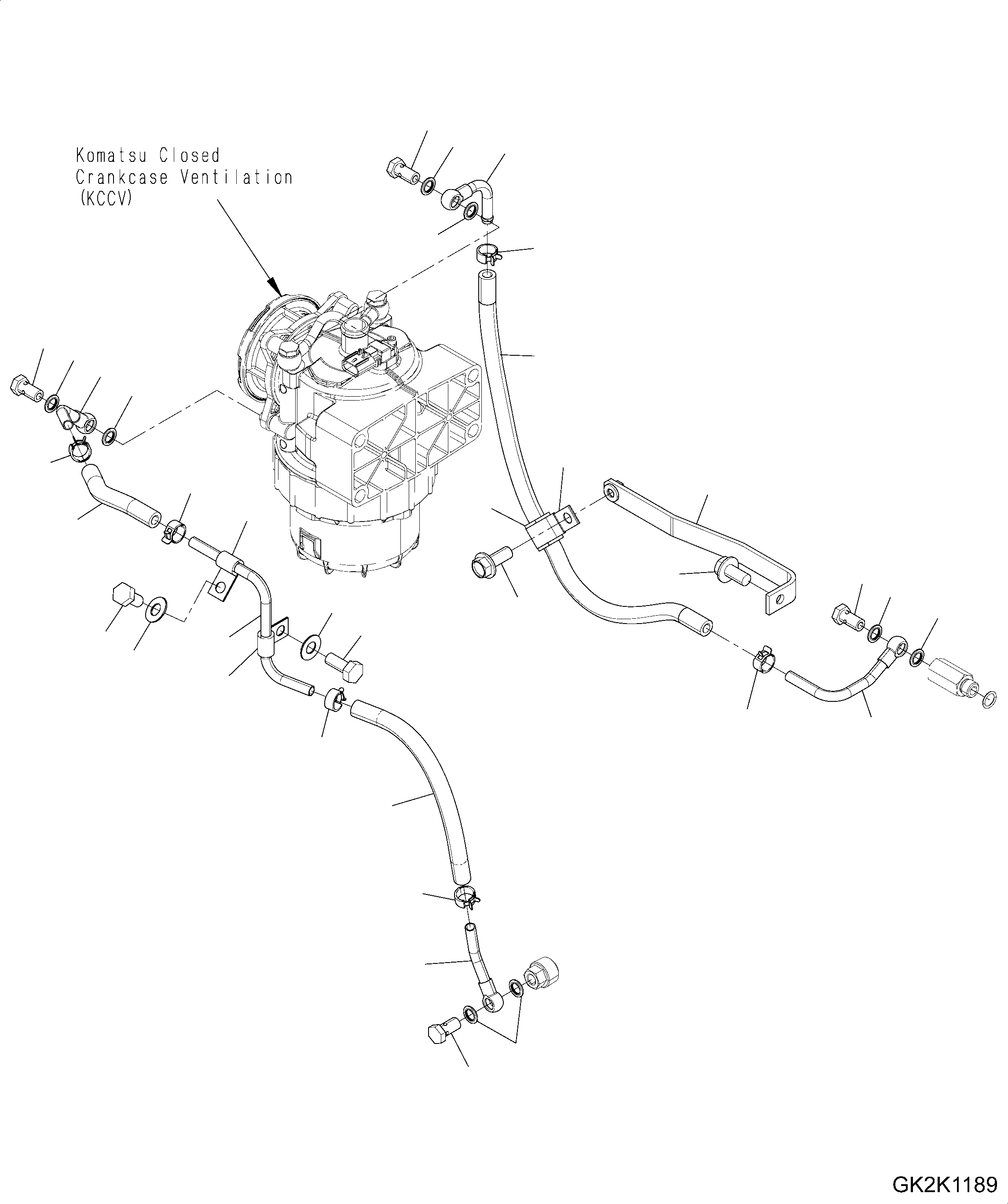 Схема запчастей Komatsu WA380-7 - КОМПОНЕНТЫ ДВИГАТЕЛЯ, KOMATSU ЗАКРЫТ.D CRANKКОРПУС ВЕНТИЛЯТОРILATION (KCCV) (/) КОМПОНЕНТЫ ДВИГАТЕЛЯ