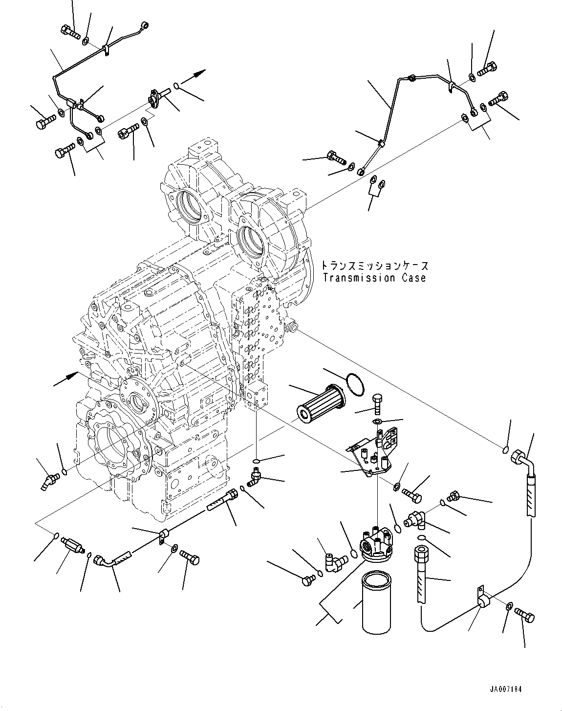 Схема запчастей Komatsu WA380-7 - ГИДРОТРАНСФОРМАТОР И ТРАНСМИССИЯ, ТРУБЫ ГИДРОТРАНСФОРМАТОР И ТРАНСМИССИЯ