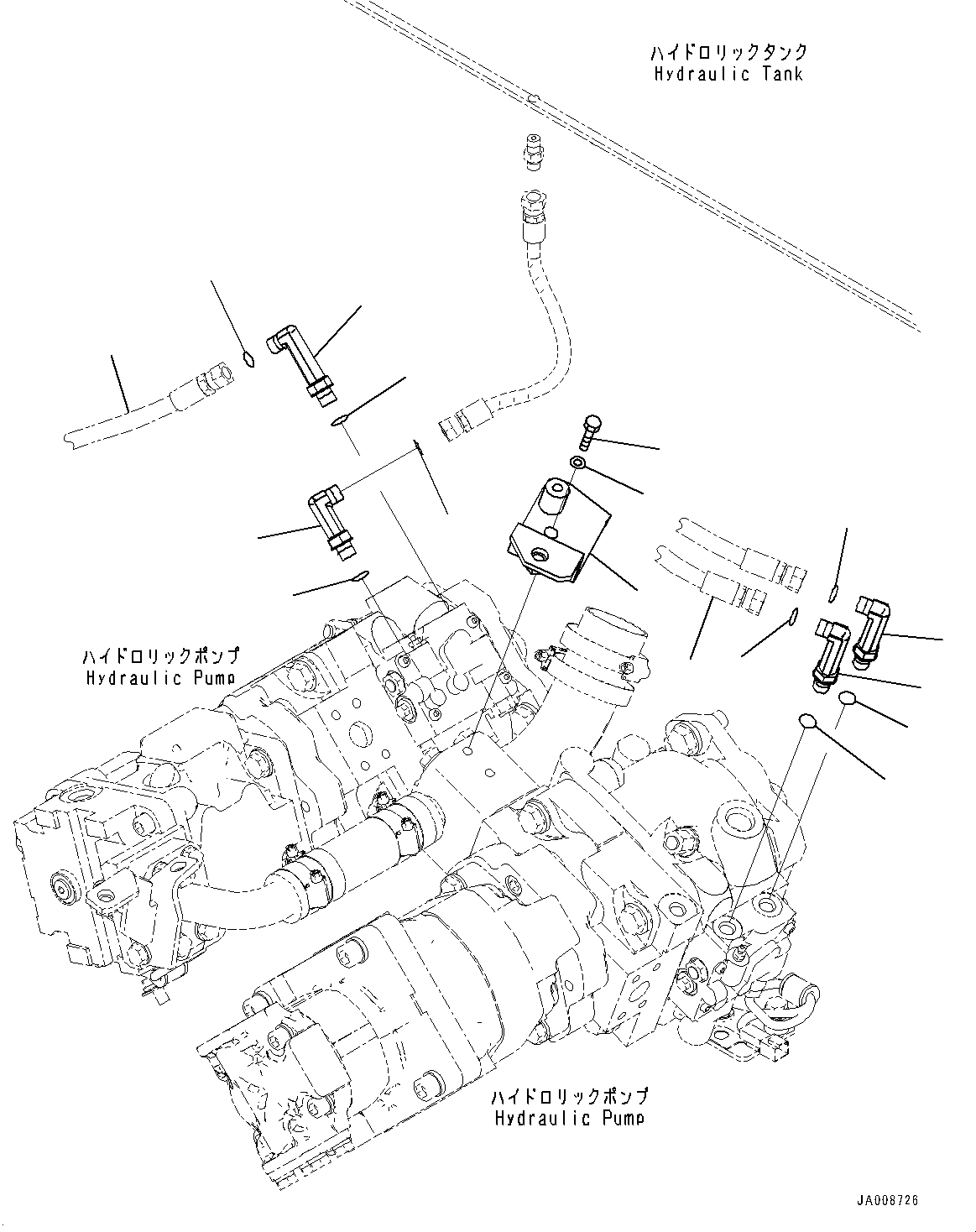 Схема запчастей Komatsu WA380-7 - ГИДР. НАСОС., LS ТРУБЫ ГИДР. НАСОС.