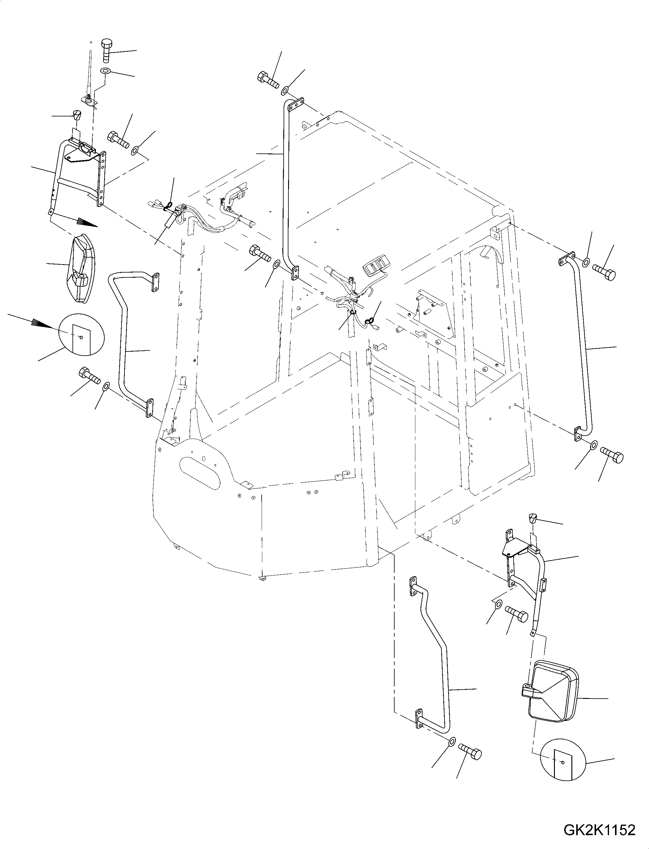 Схема запчастей Komatsu WA380-7 - MIRROR, С ДОПОЛН. CONVEX MIRROR MIRROR, С ДОПОЛН. CONVEX MIRROR