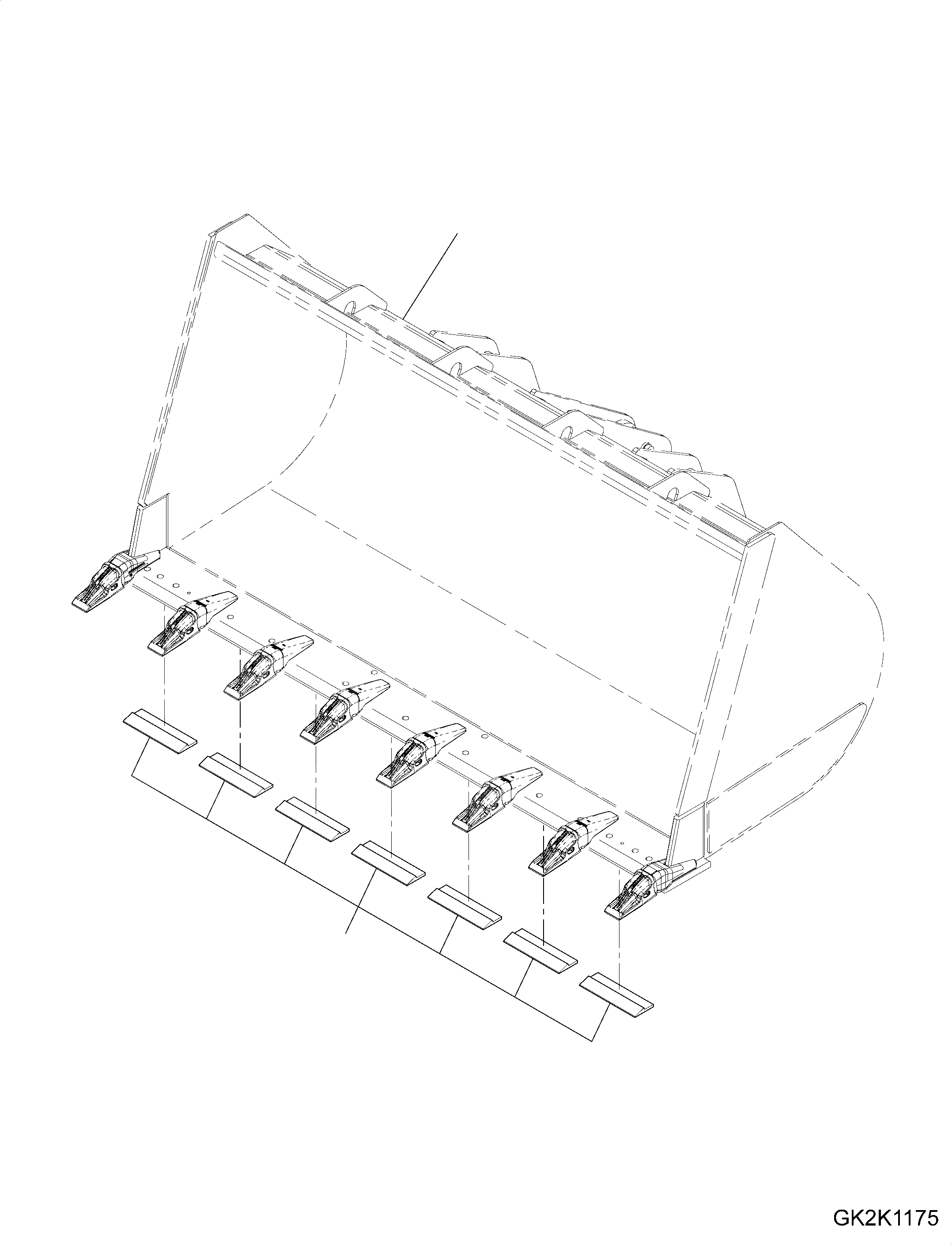 Схема запчастей Komatsu WA380-7 - КОВШ, С WEAR ПЛАСТИНА, ДЛЯ ПРЯМОЙ ОТВАЛ, С TEETH, (CODE: S) КОВШ, С WEAR ПЛАСТИНА, ДЛЯ ПРЯМОЙ ОТВАЛ, С TEETH