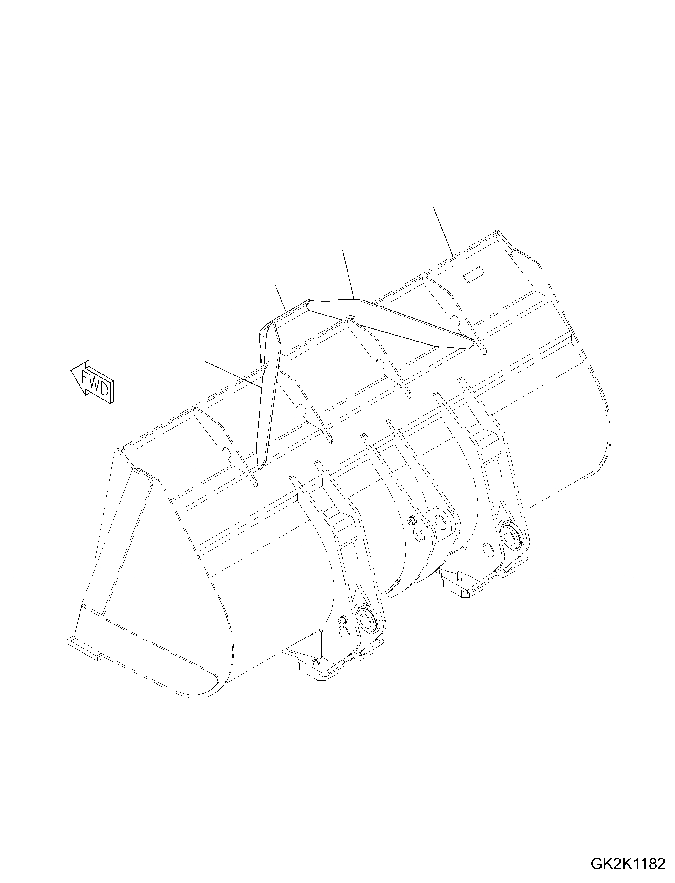 Схема запчастей Komatsu WA380-7 - КОВШ, С ЗАЩИТА КАБИНЫ, УДЛИНН., (CODE: S7) КОВШ, С ЗАЩИТА КАБИНЫ, УДЛИНН.